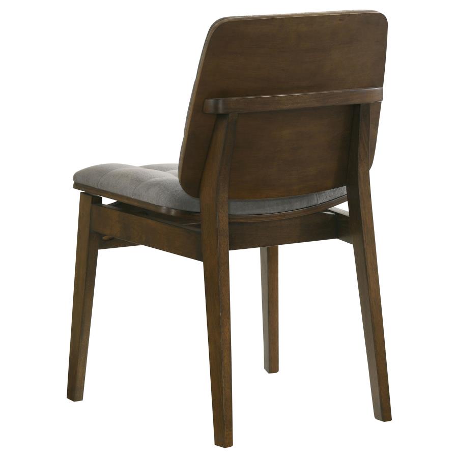 Redbridge Grey Velvet Upholstered Dining Side Chair with Walnut Frame Set of 2