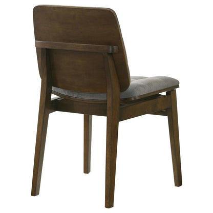 Redbridge Grey Velvet Upholstered Dining Side Chair with Walnut Frame Set of 2