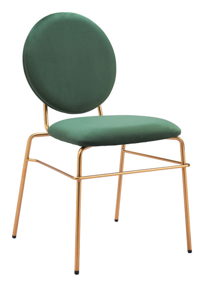 Odessa Dining Chair Set of 2 - Elegant Green & Gold Design for Stylish Dining Spaces