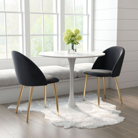 Cozy Dining Chair (Set of 2) Black & Gold