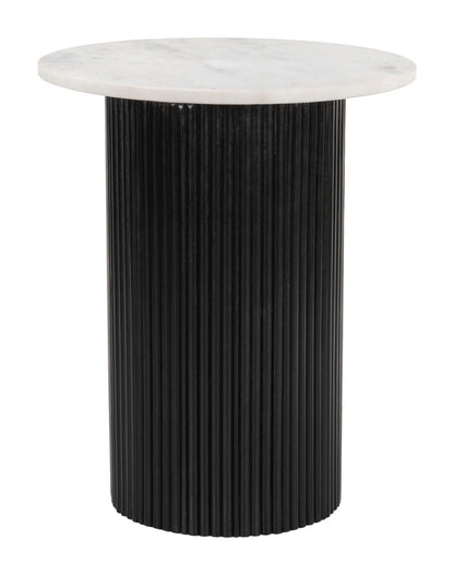 Izola Side Table - White & Black Stylish and Contemporary Side Table for Modern Living Spaces