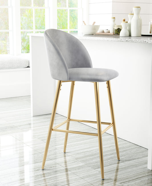 Cozy Barstool Gray & Gold