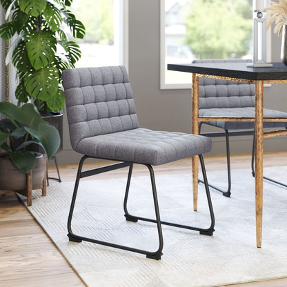 Pago Dining Chair Set of 2 - Gray Modern Upholstered Chairs for Stylish Dining Rooms