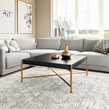 Nazaire Coffee Table - Black Sleek and Modern Coffee Table for Contemporary Living Rooms