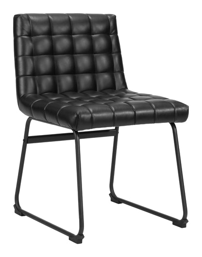 Pago Dining Chair Set of 2 - Black Stylish and Modern Upholstered Chairs for Elegant Dining Rooms
