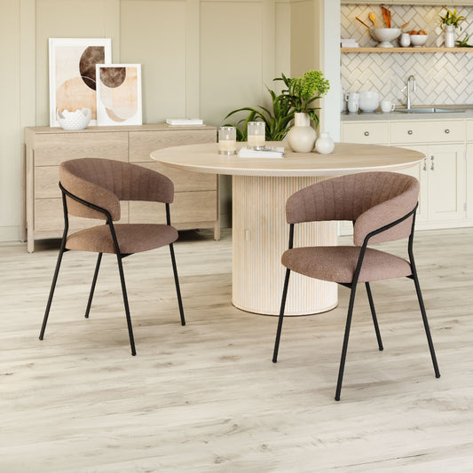 Josephine Dining Chair Set of 2 - Stylish Brown Design for Contemporary Dining Rooms and Elegant Spaces