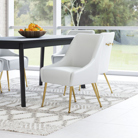 Maxine Dining Chair - Stylish White & Gold Design for Elegant Dining Rooms and Modern Decor