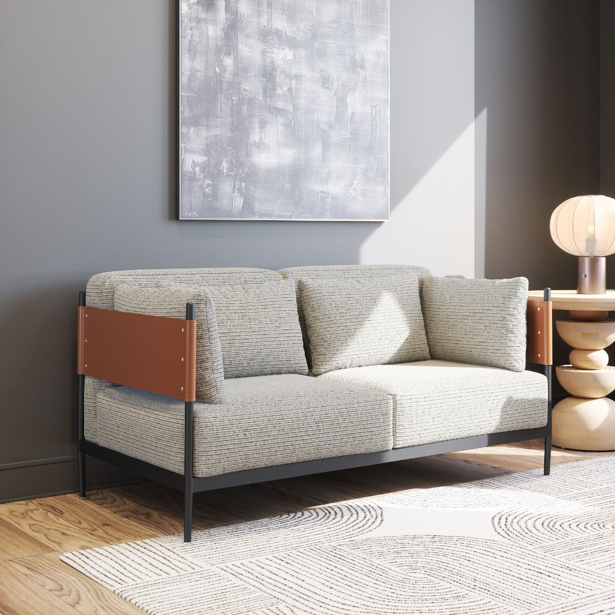 Stirbe Loveseat Gray – Comfortable and Stylish Gray Loveseat for Modern Living Spaces