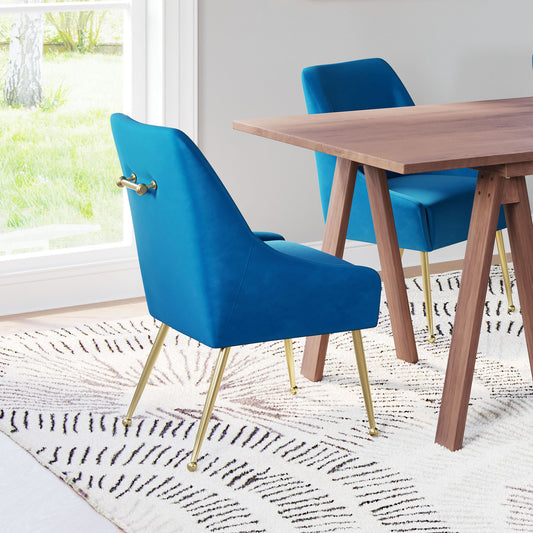 Maxine Dining Chair - Elegant Navy Blue & Gold Design for Sophisticated Dining Rooms and Contemporary Spaces