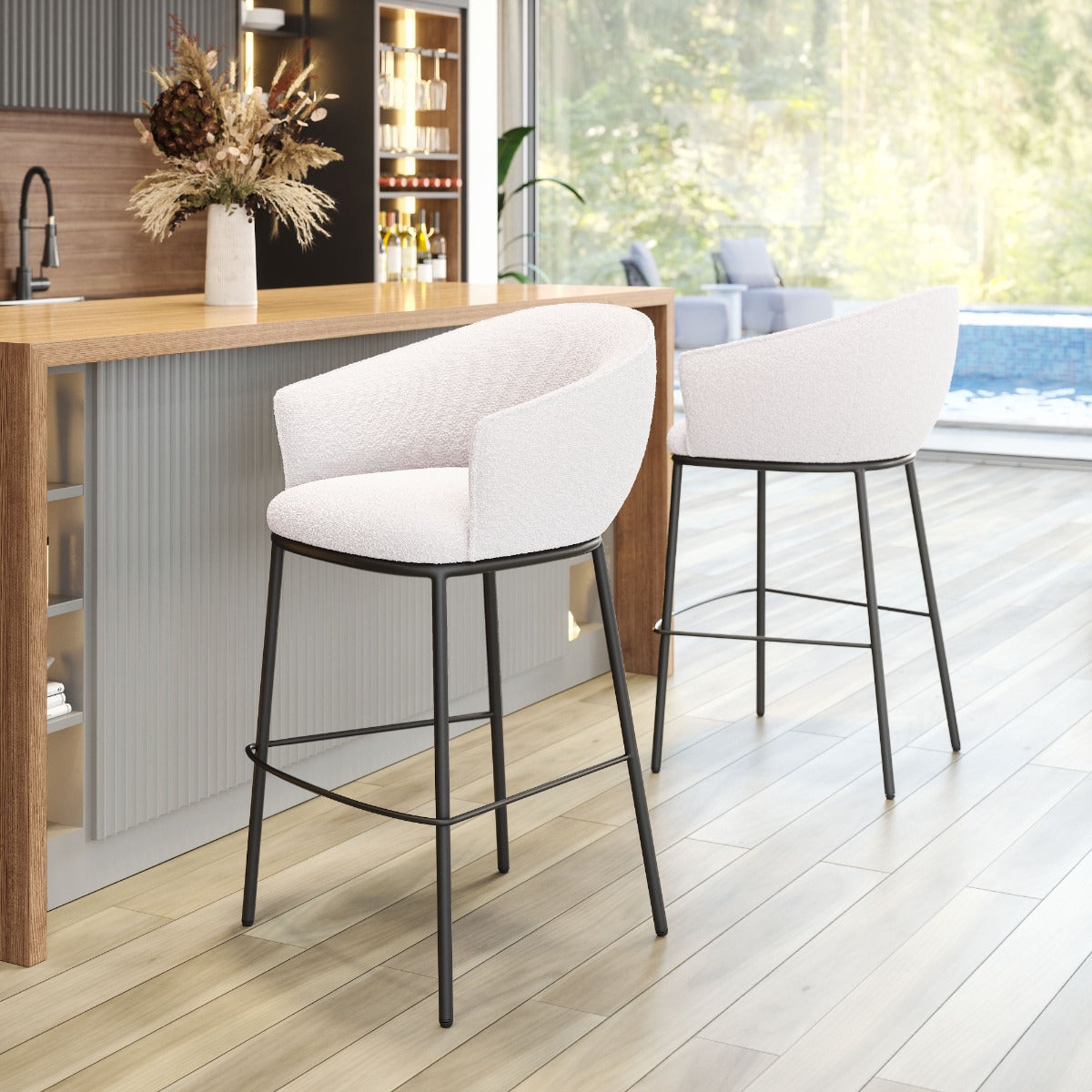 Essen Barstool - Ivory Sleek and Elegant Barstool for Modern Kitchens and Home Bars