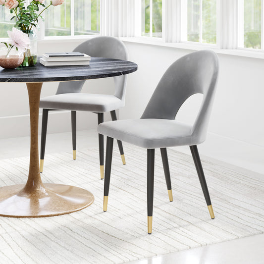 Menlo Dining Chair Set of 2 - Gray Elegant and Comfortable Upholstered Chairs for Modern Dining Spaces