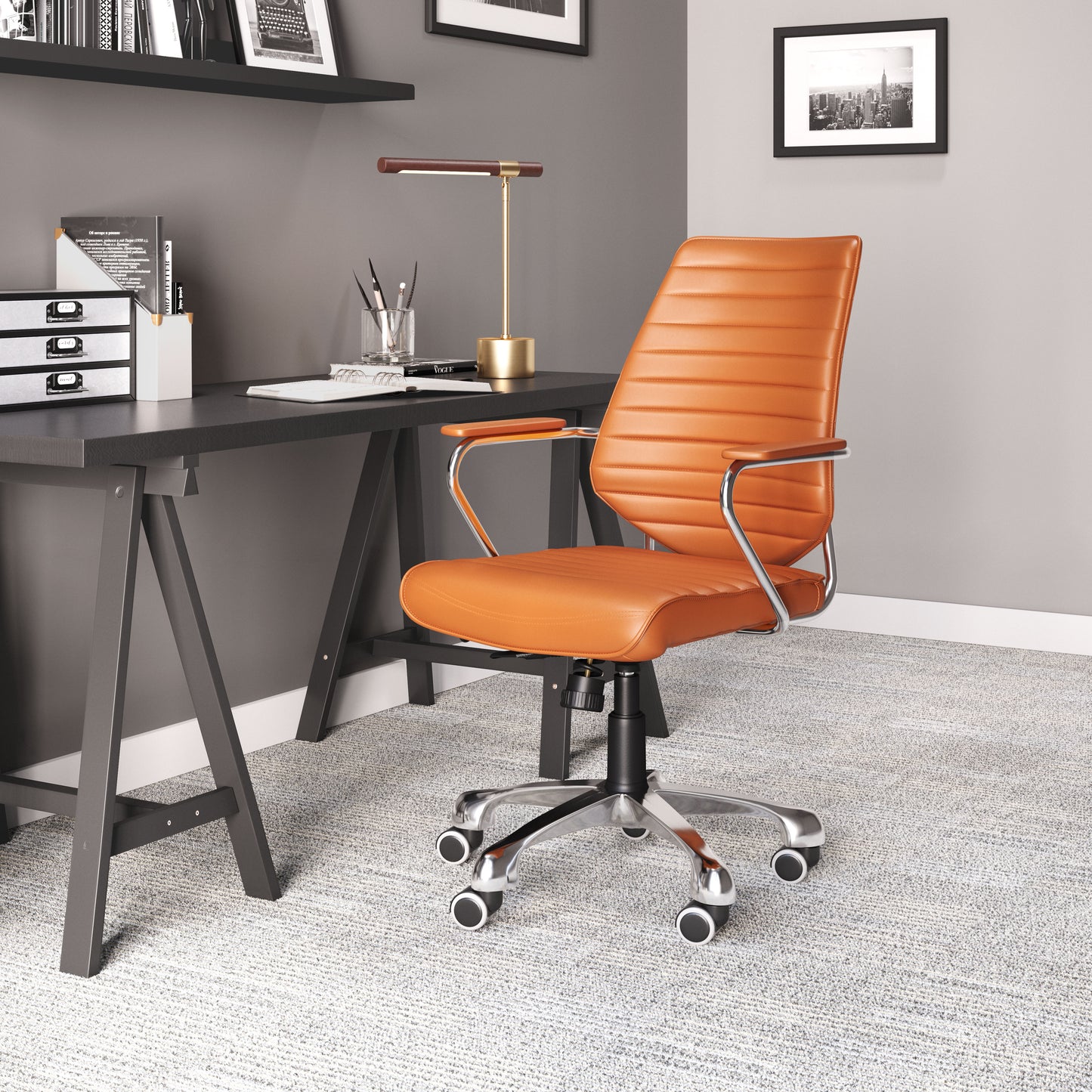 Enterprise Low Back Office Chair Orange - Stylish & Comfortable Office Chair with a Bold Orange Upholstery for a Modern Touch