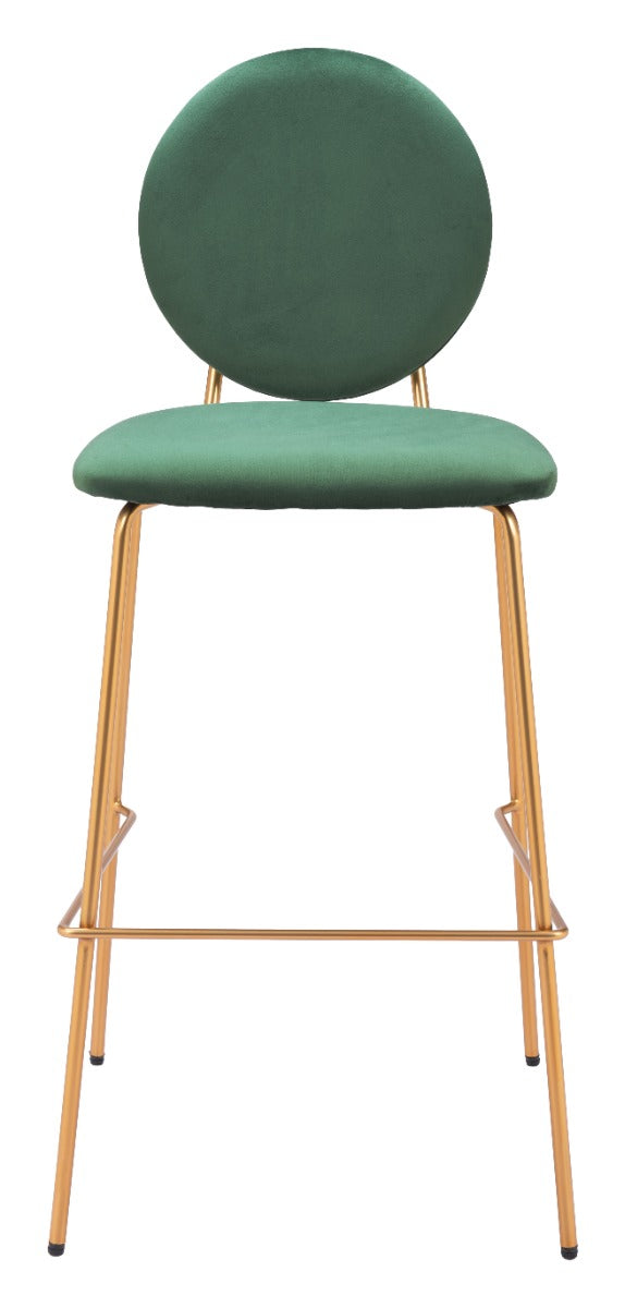 Odessa Barstool (Set of 2) Green & Gold