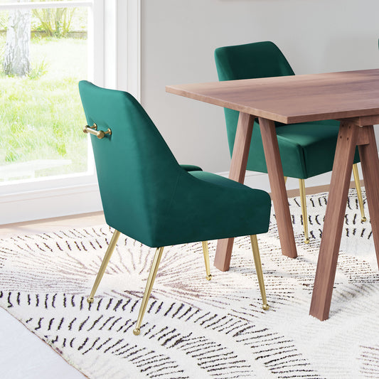 Maxine Dining Chair - Chic Green & Gold Design for Stylish Dining Rooms and Modern Interiors