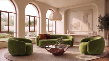 Andrew Modern Green Fabric Sofa Set