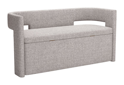 Papua Storage Bench - Gray Elegant and Practical Storage Bench for Contemporary Living Spaces