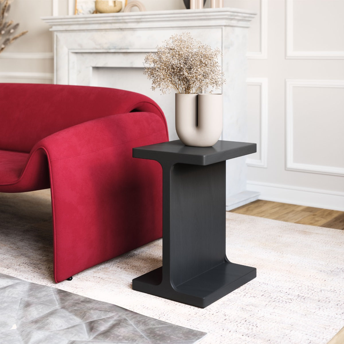 Bama Side Table Black – Sleek and Modern Black Wooden Accent for Your Living Room or Bedroom