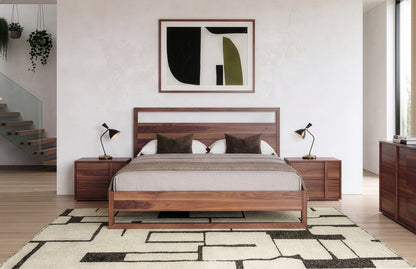 Berlin Walnut Bedroom Set – Bed, Nightstands and Dresser