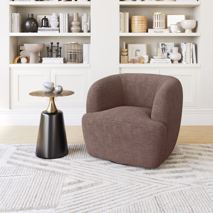 Govan Swivel Chair - Brown Stylish and Comfortable Swivel Chair for Modern Living Spaces or Offices
