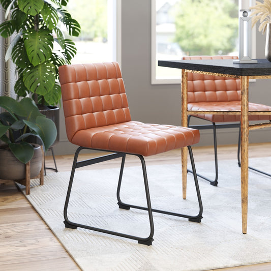 Pago Dining Chair Set of 2 - Brown Stylish and Comfortable Upholstered Chairs for Modern Dining Rooms