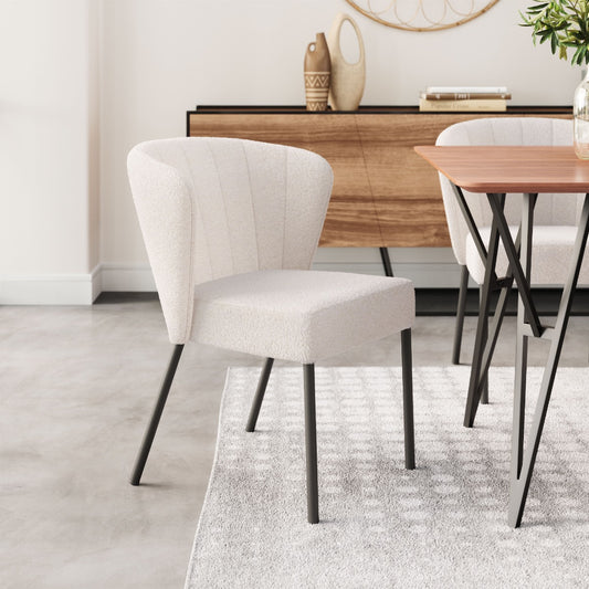 Aimee Dining Chair Set of 2 - Stylish Cream Design for Elegant Dining Rooms and Contemporary Spaces