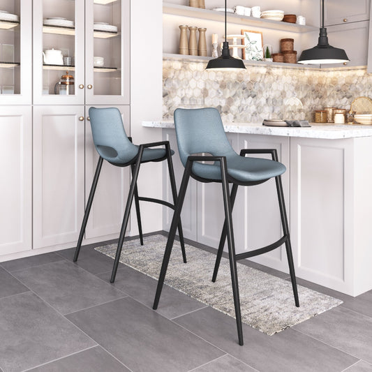 Desi Barstool (Set of 2) Azure Gray