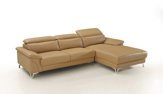 Divani Casa Sura - Modern Camel Leather Right Facing Sectional Sofa