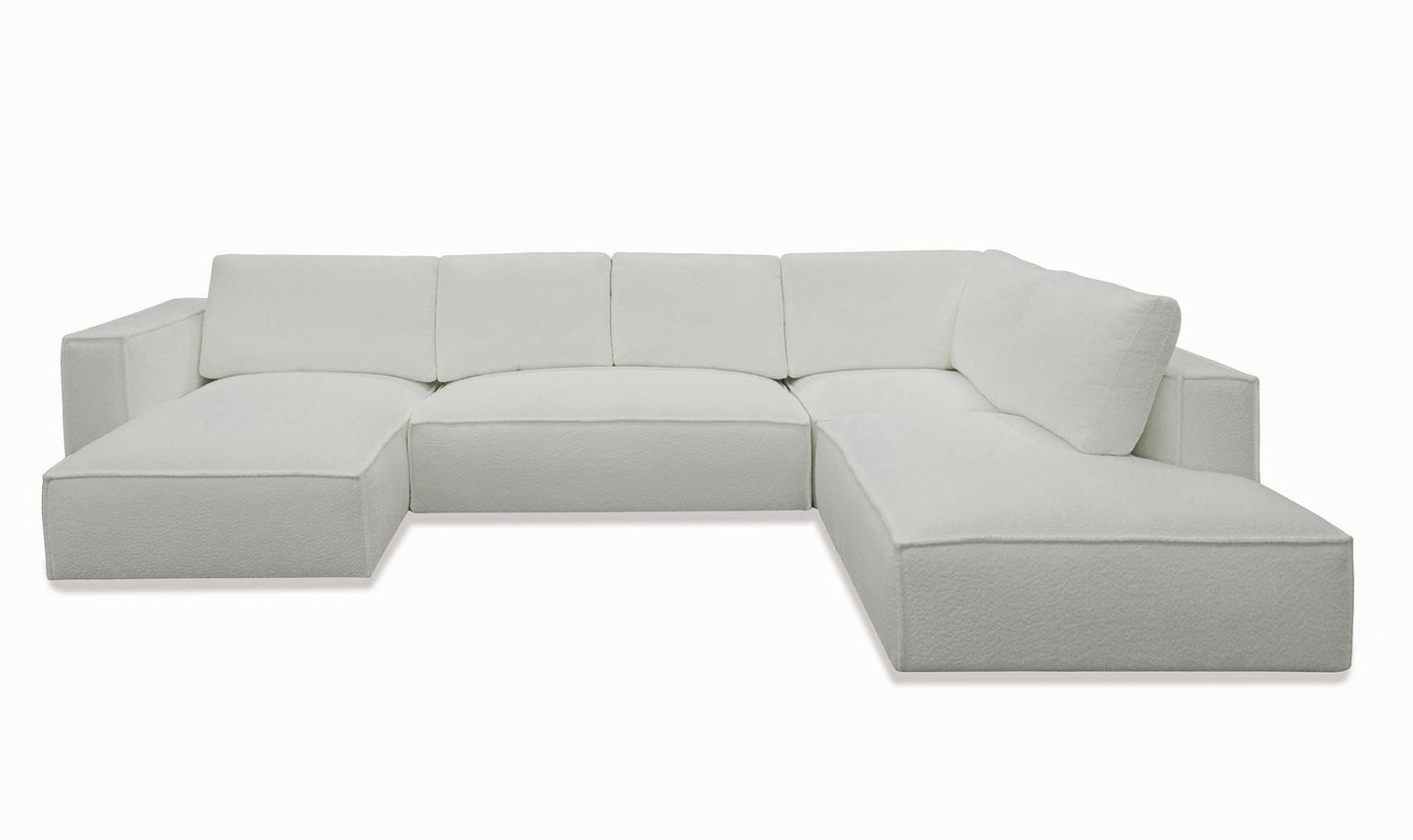 Divani Casa Lulu - Modern White Fabric Modular Sectional Sofa w/ Left Facing Chaise