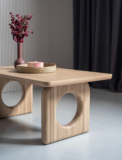 Modrest Washington Modern Natural Oak Coffee Table – Sleek Contemporary Living Room Accent
