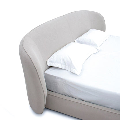 Modrest Lambert Modern Beige Fabric Upholstered Bed - Sleek & Comfortable Bedroom Design