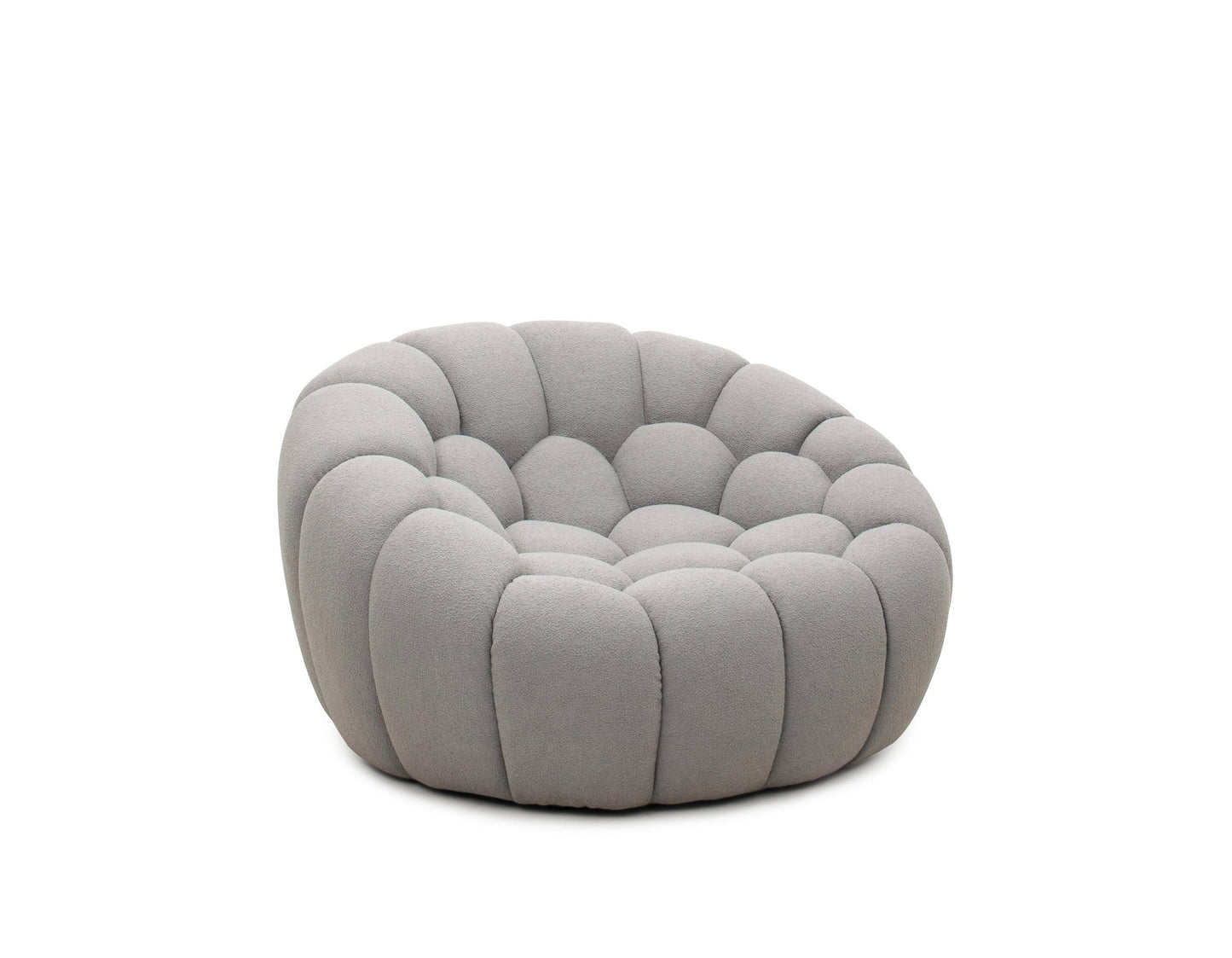 Divani Casa Yolonda - Modern Curved Light Grey Fabric Chair