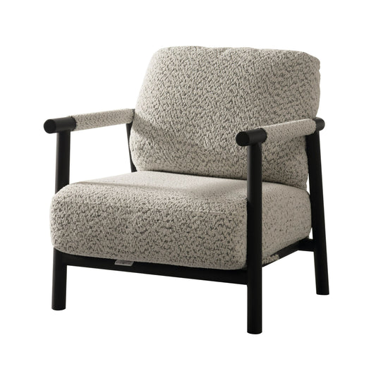 Modrest Balko - Modern Grey Fabric + Black Accent Chair