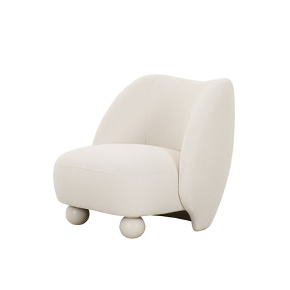 Divani Casa Duran - Contemporary White Fabric Accent Chair