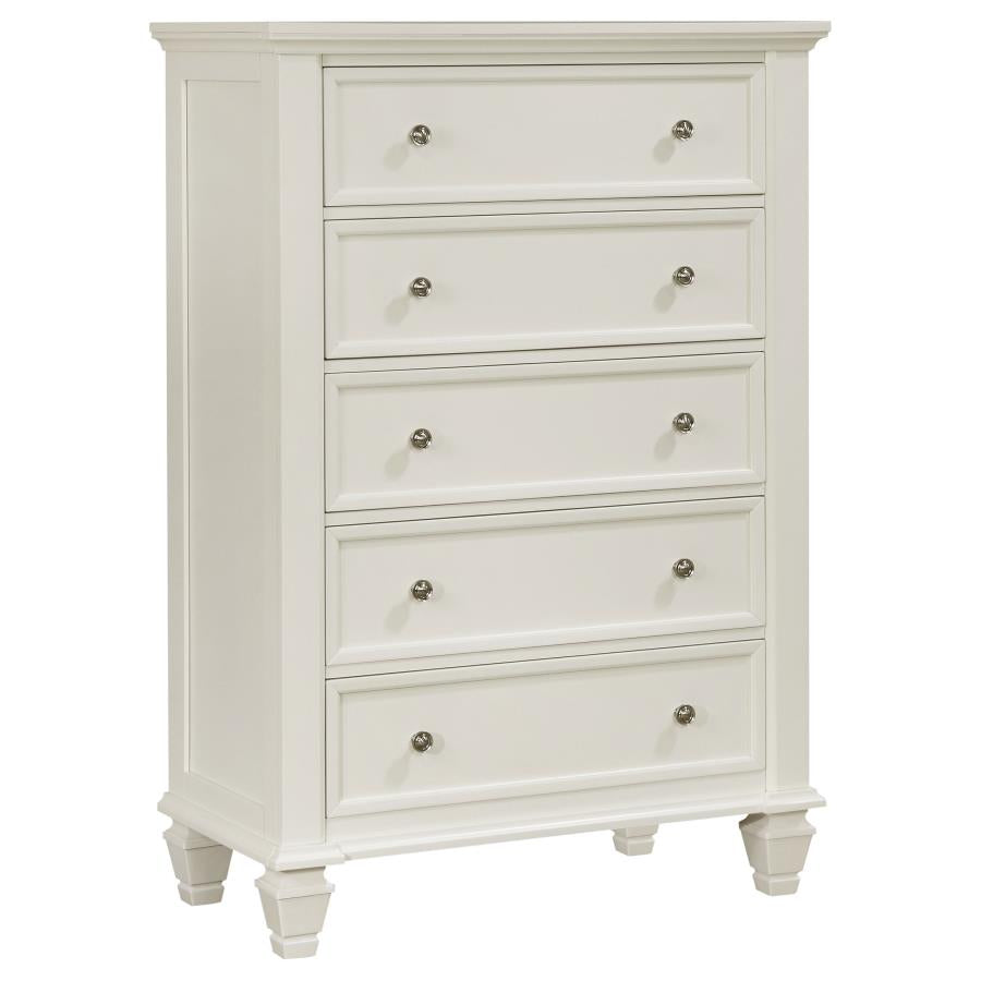 Sandy Beach 5-drawer Bedroom Chest White