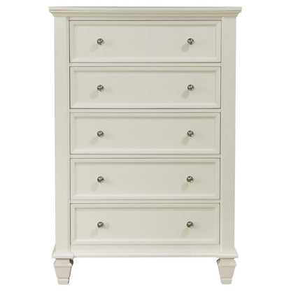 Sandy Beach 5-drawer Bedroom Chest White