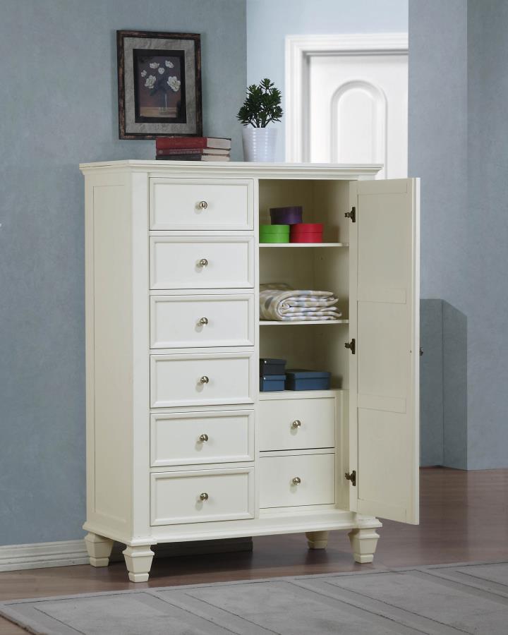 Sandy Beach 8-Drawer Man's Chest Storage White