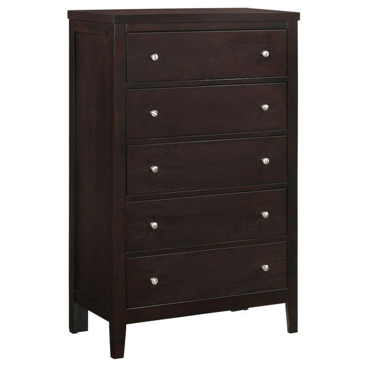 Carlton 5-Drawer Rectangular Chest Cappuccino