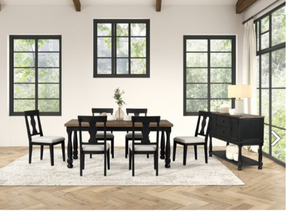 Neue Mills Rectangular Modern Farmhouse Dining Table - Elegant & Sturdy Dining Table with a Contemporary Farmhouse Design