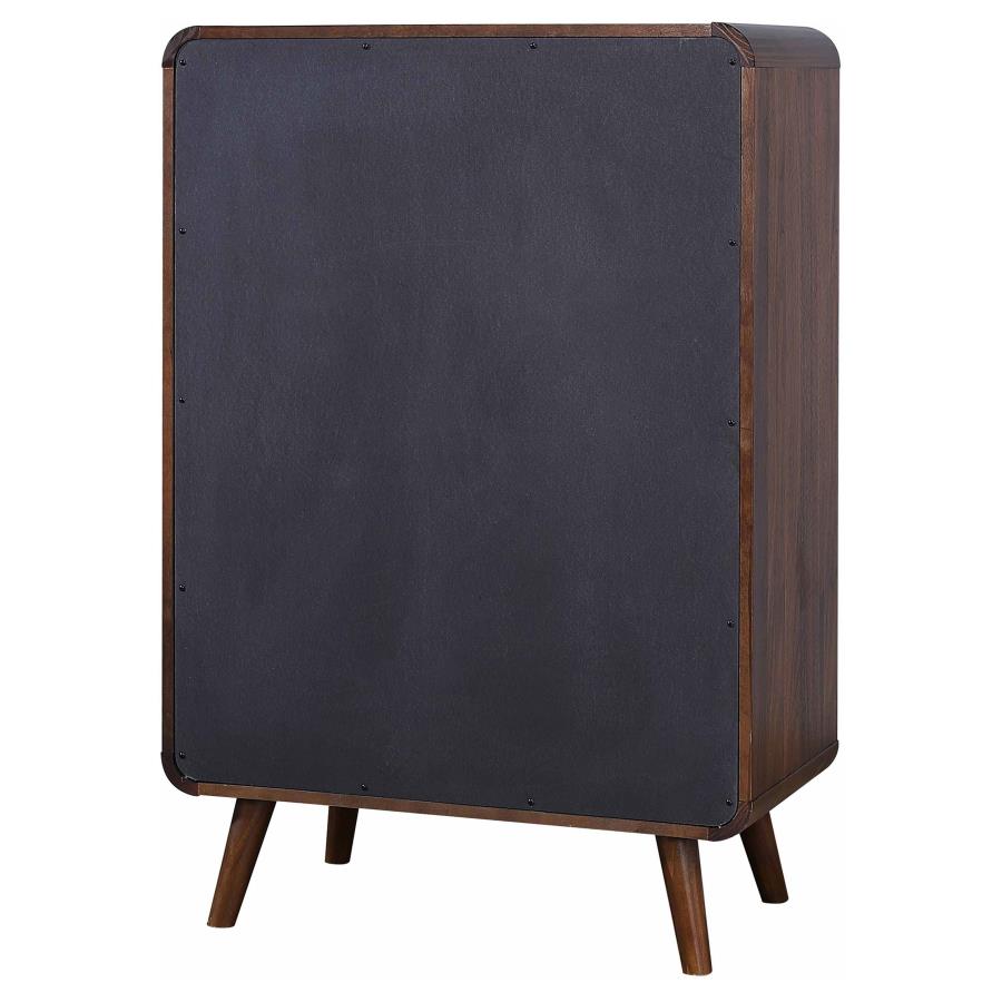 Robyn 5-Drawer Chest – Dark Walnut Finish for Timeless Style and Functional Bedroom Storage