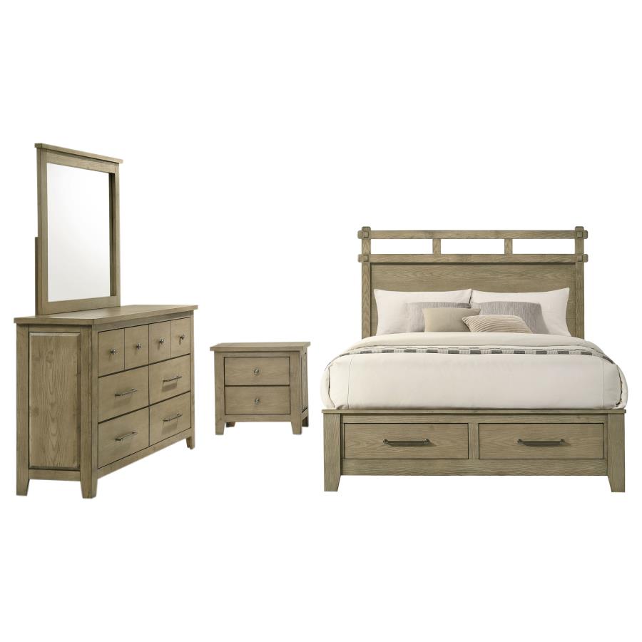 Hazlewood 4-Piece Bedroom Set in Vineyard Oak - Complete Elegant Bedroom Furniture