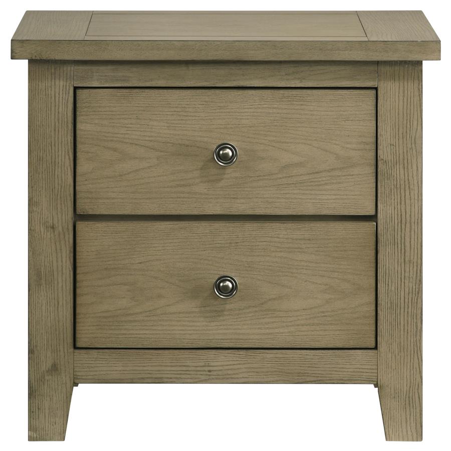 Hazlewood 2-Drawer Nightstand Bedside Table in Vineyard Oak - Stylish Bedroom Storage