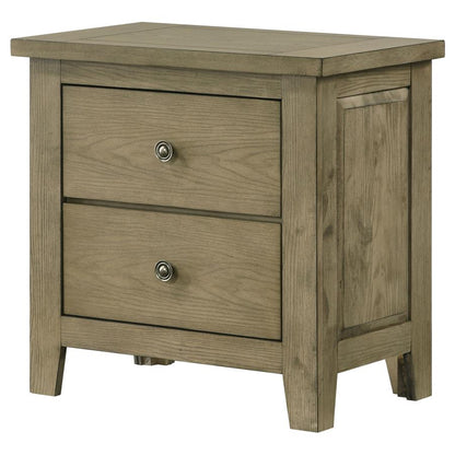 Hazlewood 2-Drawer Nightstand Bedside Table in Vineyard Oak - Stylish Bedroom Storage