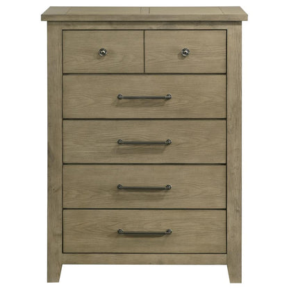 Hazlewood 5-Drawer Bedroom Chest in Vineyard Oak - Elegant & Functional Storage