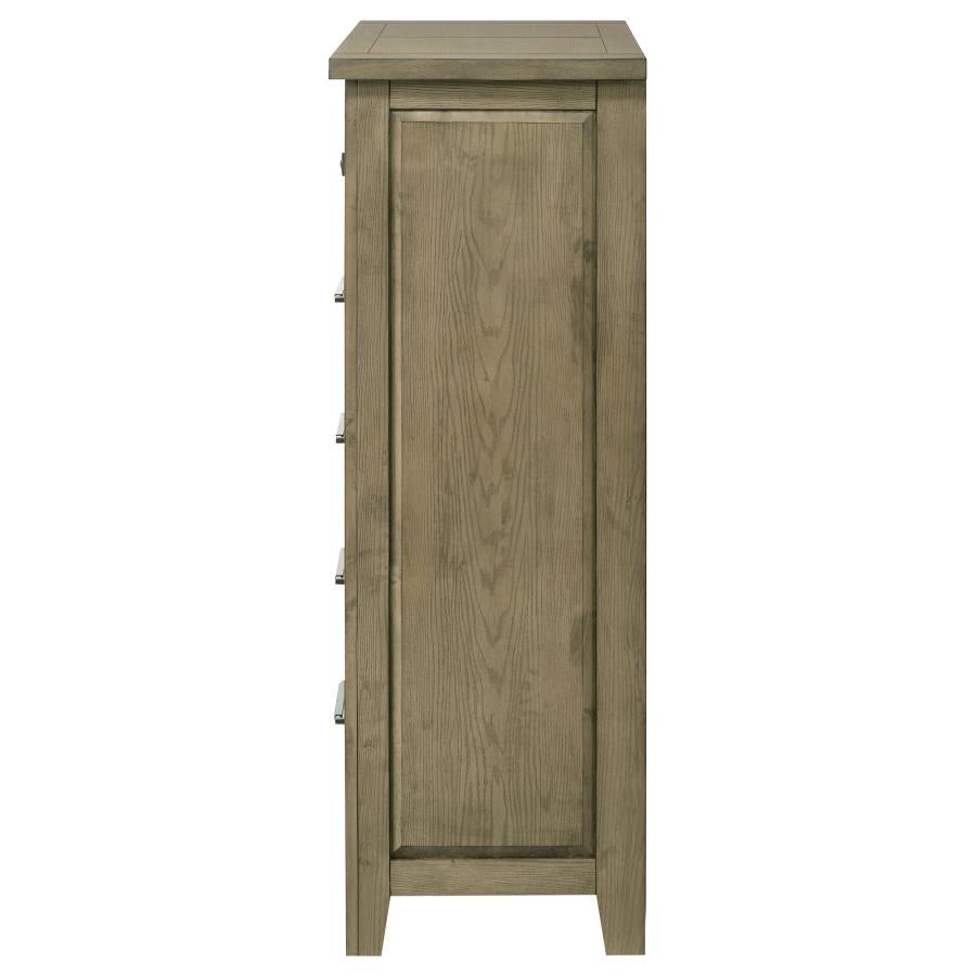 Hazlewood 5-Drawer Bedroom Chest in Vineyard Oak - Elegant & Functional Storage