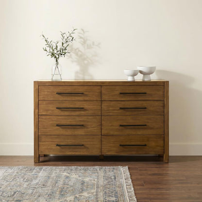 Adderley Warm Brown 8‑Drawer Bedroom Dresser