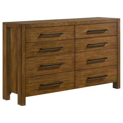Adderley Warm Brown 8‑Drawer Bedroom Dresser