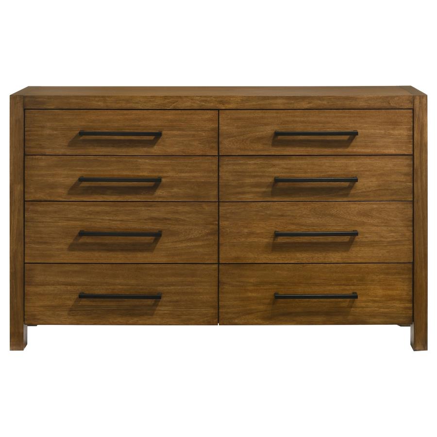 Adderley Warm Brown 8‑Drawer Bedroom Dresser