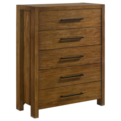 Adderley Warm Brown 5‑Drawer Bedroom Chest
