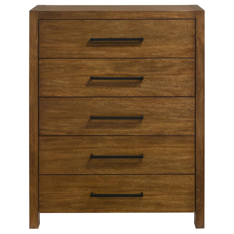 Adderley Warm Brown 5‑Drawer Bedroom Chest