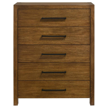Adderley Warm Brown 5‑Drawer Bedroom Chest